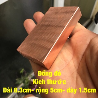 Miếng đồng đỏ kích thước 8.3x5x1.5cm