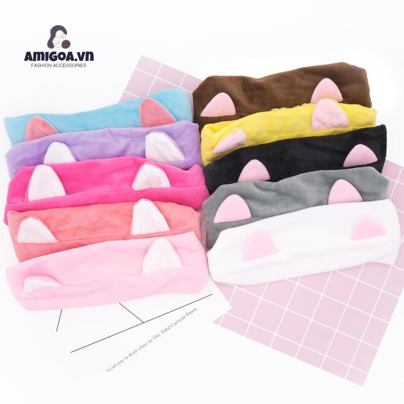 Băng Đô Tai Mèo Dễ Thương Dùng Khi Rửa Mặt/ Trang Điểm