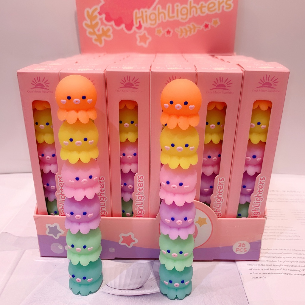 Bút Đánh Dấu Silicone Hình Bạch Tuộc 5 Màu