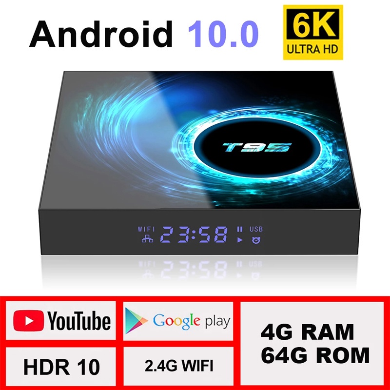 Tv Box T95 4gb 64gb Android 10 Allwinner H616 1080p 6k Smart Android 10.0 Và Phụ Kiện