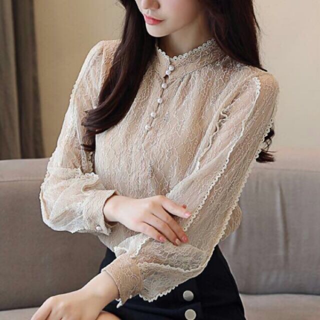 Áo ren nữ cao cấp thiết kế tinh tế sang chảnh chất ren mềm mượt NP49