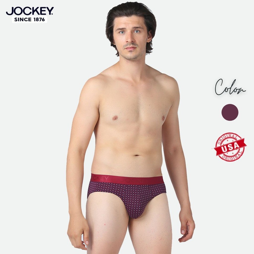 Quần Lót Nam Jockey Tam Giác Họa Tiết Thun Lạnh Đỏ In Kháng Khuẩn Cao Cấp - J1162 - Hàng nhập khẩu