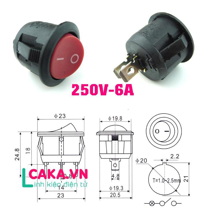 LKDT Công tắc on off tròn 250V 6A KCD1