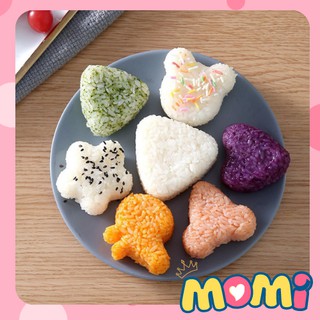 Khuôn làm cơm nắm Onigiri, khay dụng cụ ép cơm Bento tạo hình cho bé ăn dặm Momibaby