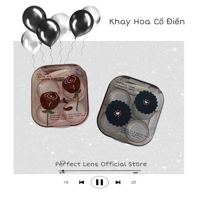 Khay Đựng Lens , Kính Áp Tròng Hoa Cổ Điển , Khay INS , Giá Sale Rẻ , Bảo Vệ Lens , Khay Xinh Xắn Tiện Lợi Dễ Mang Theo