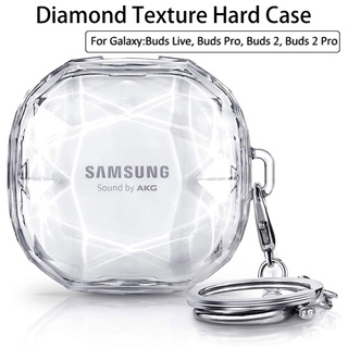 Ốp Điện Thoại Cứng Trong Suốt Đính Kim Cương Kèm Móc Khóa Cho samsung Galaxy buds 2 pro / buds live buds 2
