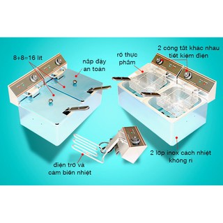 Bếp chiên nhúng đôi ETON 16 lít