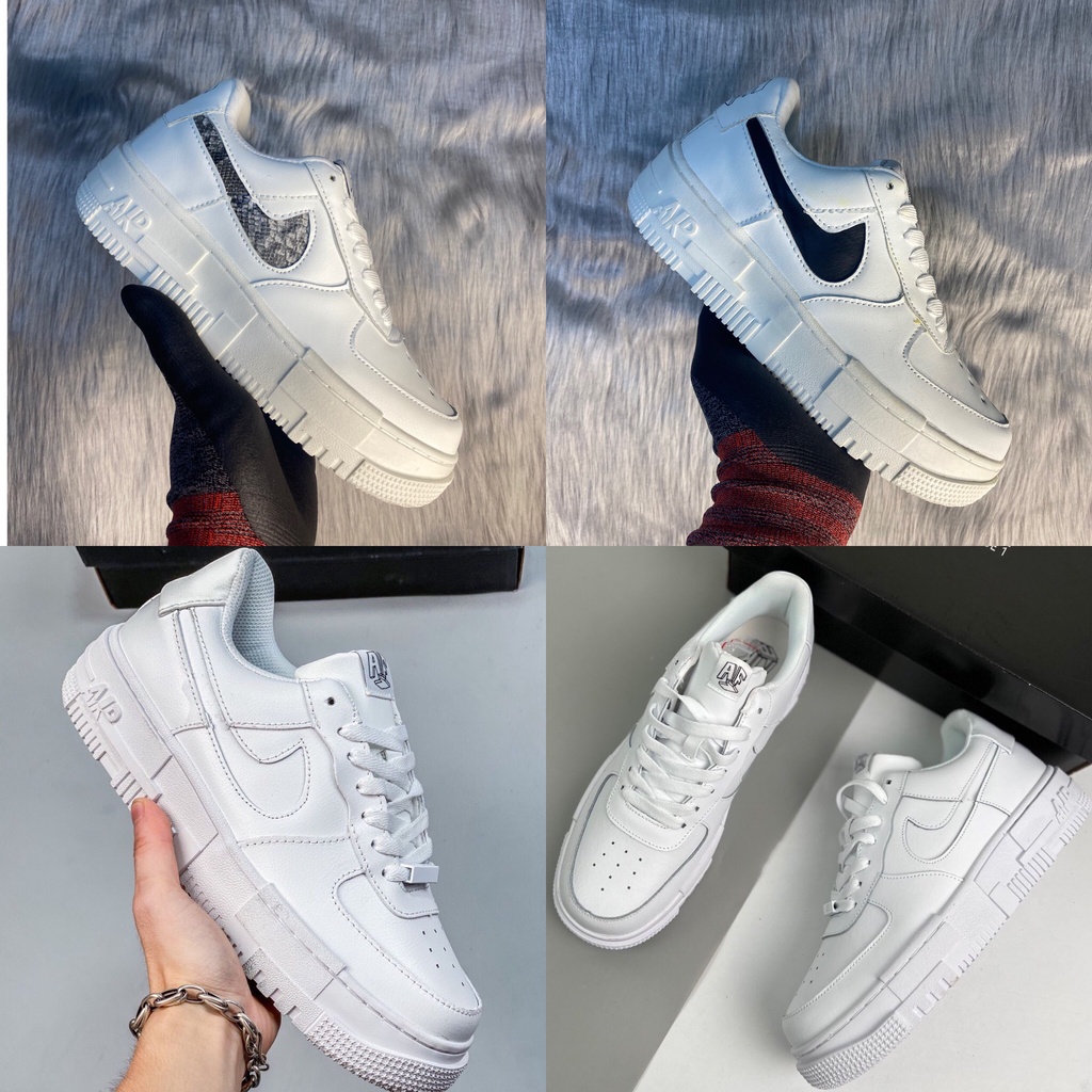 Giày thể thao AF1 Trắng Vảy Rắn, Giày sneaker Air Force 1 2022 các mẫu cực chất đế cao su 4cm cực tôn dáng cho nam nữ