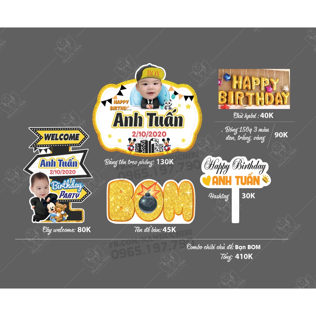 Combo thiết kế chibi cho bé trai, bé gái
