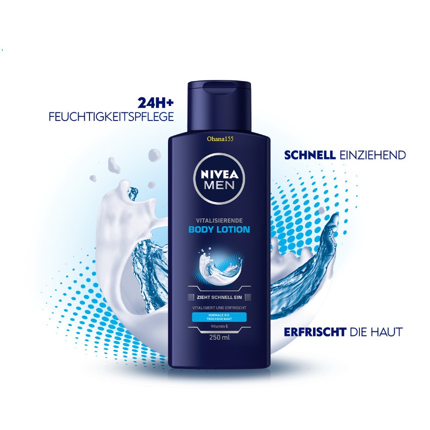 Nivea Men Dưỡng thể sáng da cho Nam 250ML – Nội địa Đức