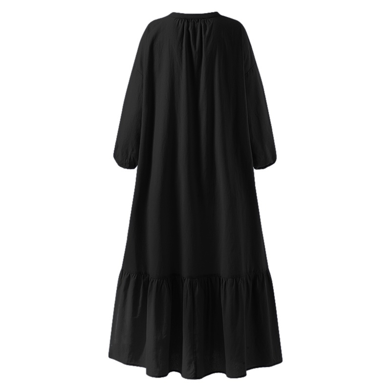 Đầm dài Zanzea tay nhún thun thời trang nữ tính