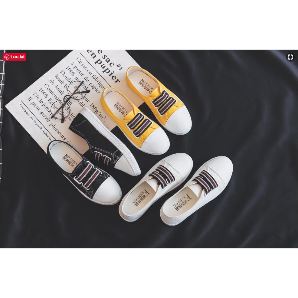 Giầy mọi lười thể thao chun ngang giầy slip on vải nữ Hàn Quốc cao cấp đẹp rẻ 318 GVNU03