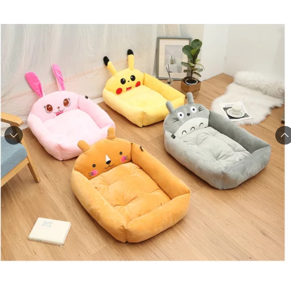 đệm ổ nệm cho chó mèo dễ thương size 30kg tặng đòi chơi khúc xương xám (m đầu thú)