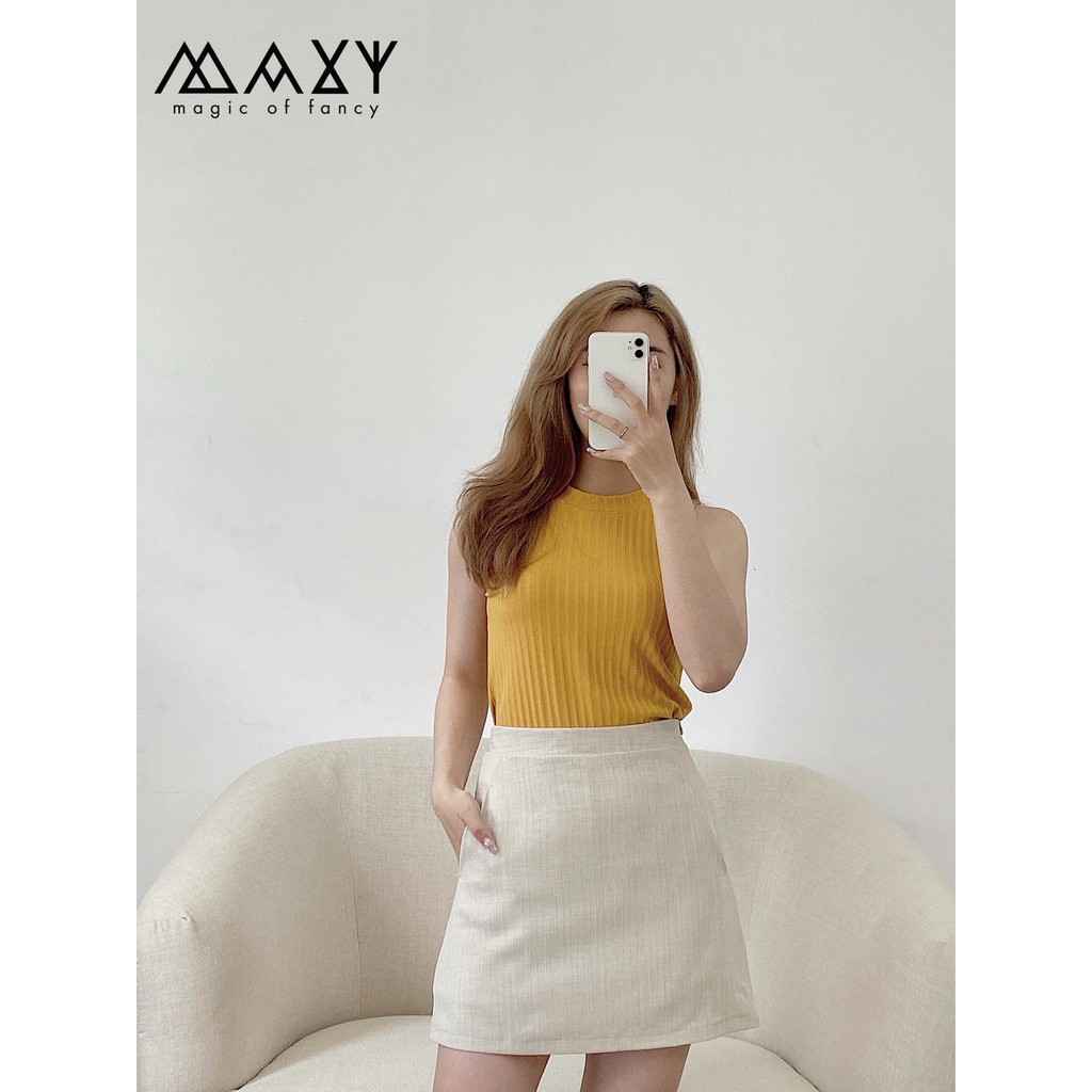 Áo thun nữ không tay sleeveless knitted tee Maxy Workshop