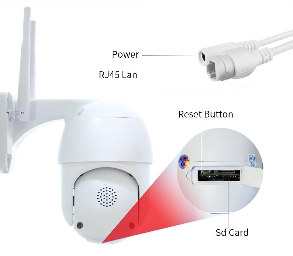 【Free 128G SD Card】 EVKVO 5MP AI Tracking WIFI IP Camera Wireless Outdoor PTZ CCTV IP Security Camera Home Surveillance Camera - Camhi Pro APP