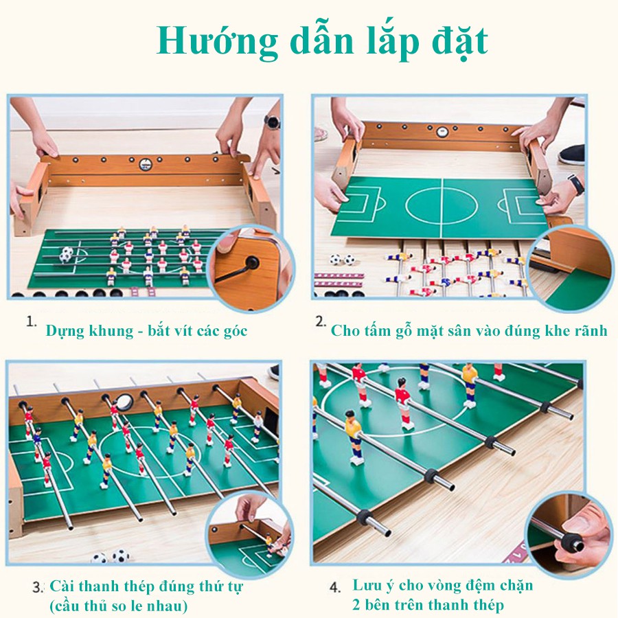 [Cỡ lớn 69*37 cm] Bàn Đá Bóng Bi Lắc 6 Tay Cầm Trẻ Em - Chất Lượng Cao