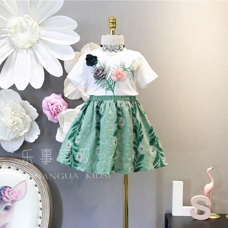 set váy áo trắng bé gái