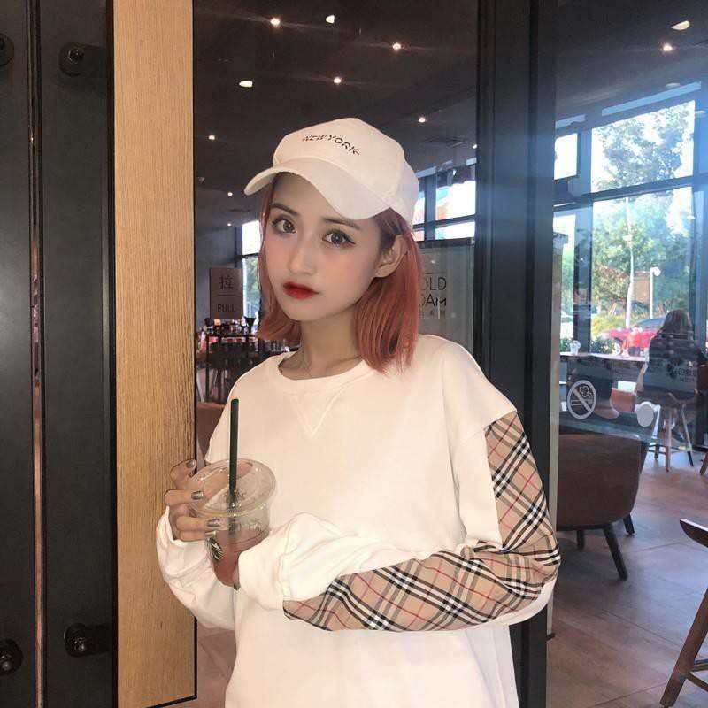 New ladies Korean loose seams with velvet warm sweaters