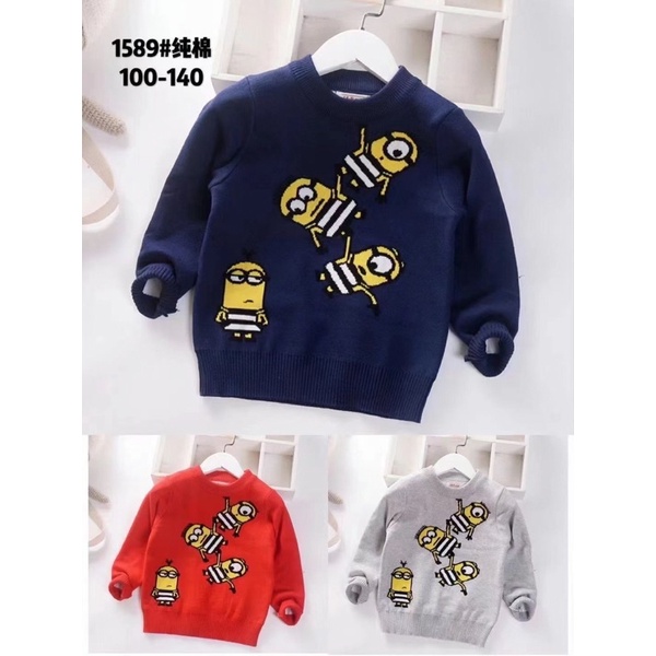 Áo Len Chui Cổ Dày 2 Lớp Cho Bé Trai Size 100-140(3-8 tuổi)