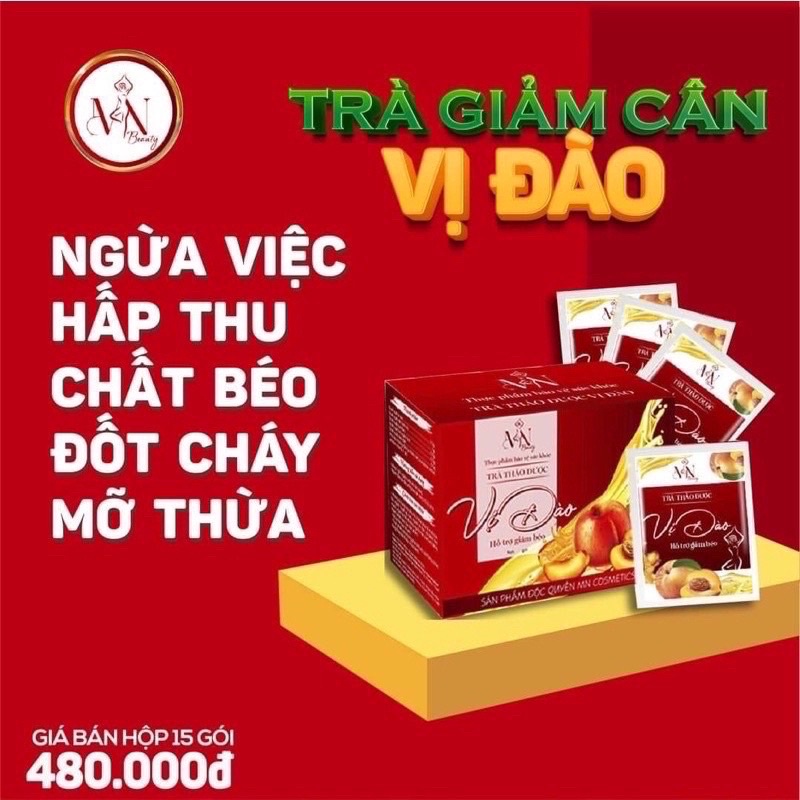 Trà đào thảo dược giảm cân x ba  hộp 15 gói - ảnh sản phẩm 1