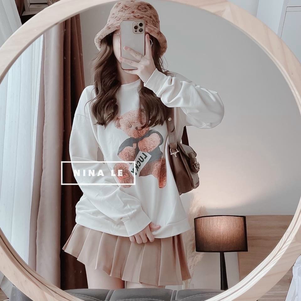 Sét Áo Gấu Phối Chân Váy Ngắn Cực XInh Trẻ Trung Năng Động cho Các Bạn Gái  HHP