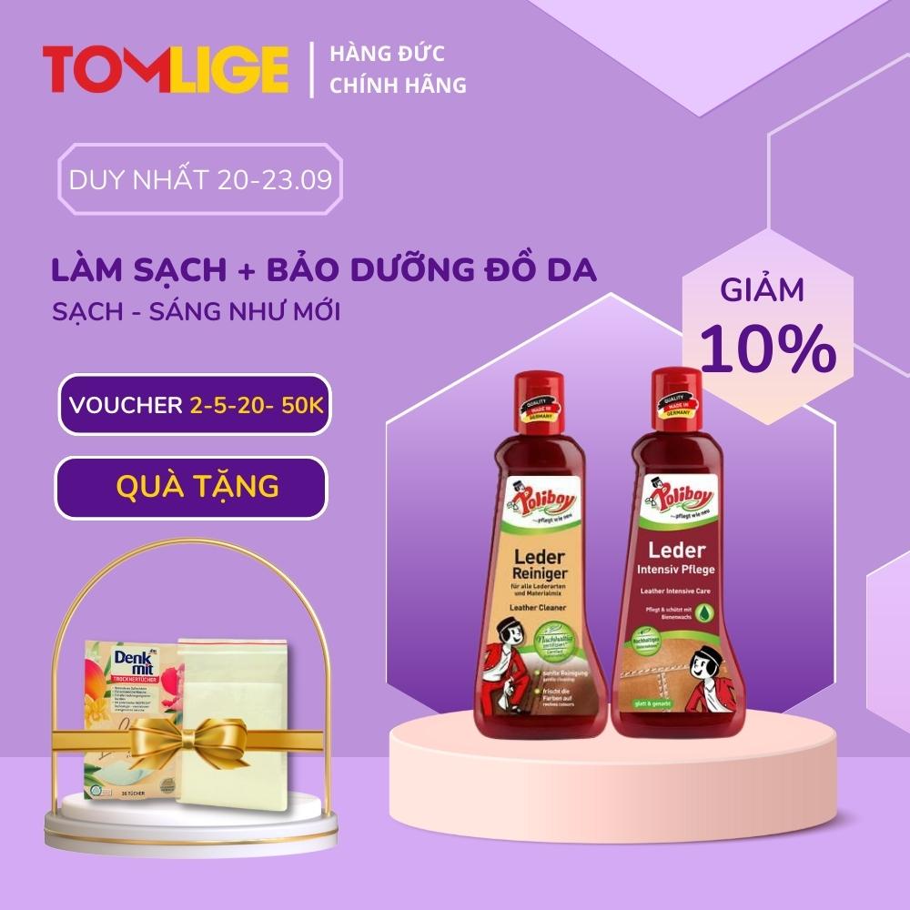Làm Sạch Đồ Da POLIBOY Vệ Sinh Giày Da, Túi Da, Làm Mới Ghế Da Ô Tô, Sofa Da 200ml Tomlige Kèm Quà Tặng