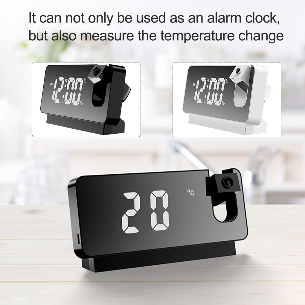 Plastic *Projection *Alarm *Clock Portable Removable Electronic *Thermometer [LED Screen] [USB Powered] burang