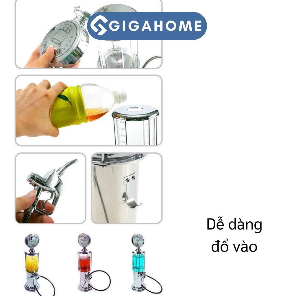 Bình Bơm Và Rót Rượu Mô Phỏng Cây Xăng GIGAHOME Có Định Mức Và Vòi 1L 9186