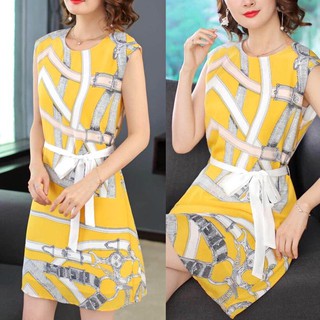 Đầm Suông Sát Nách Cột Eo Hàn Quốc MSNN1793