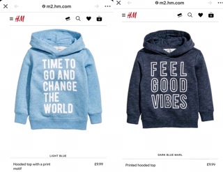 ÁO HOODIE H&M SIZE 1-10T
