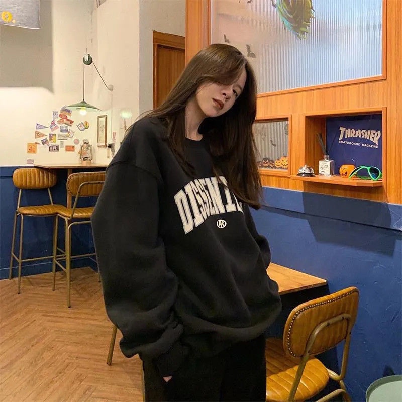 Áo sweater Dáng Rộng Thiết Kế Đơn Giản Dễ Phối Đồ Thời Trang Phong Cách Hàn Quốc Cho Nữ