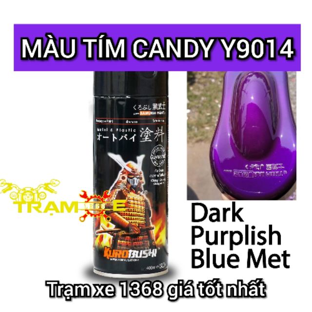 Chai sơn xịt Samurai màu tím candy TCY9014 (400ml) có vòi chống chảy, nên sơn trên nền màu bạc 124