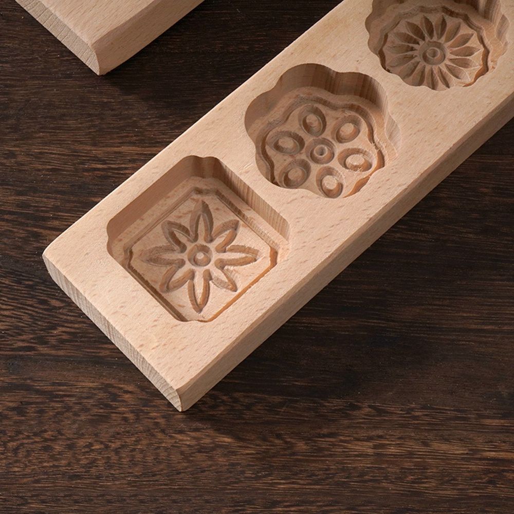 Khuôn gỗ hình hoa 3D bảo vệ môi trường làm bánh trung thu thủ công chuyên nghiệp
