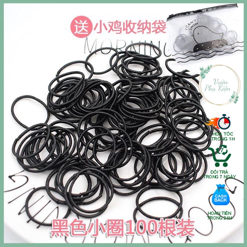 Chun Buộc Tóc Túi Zip Set 100 Chiếc