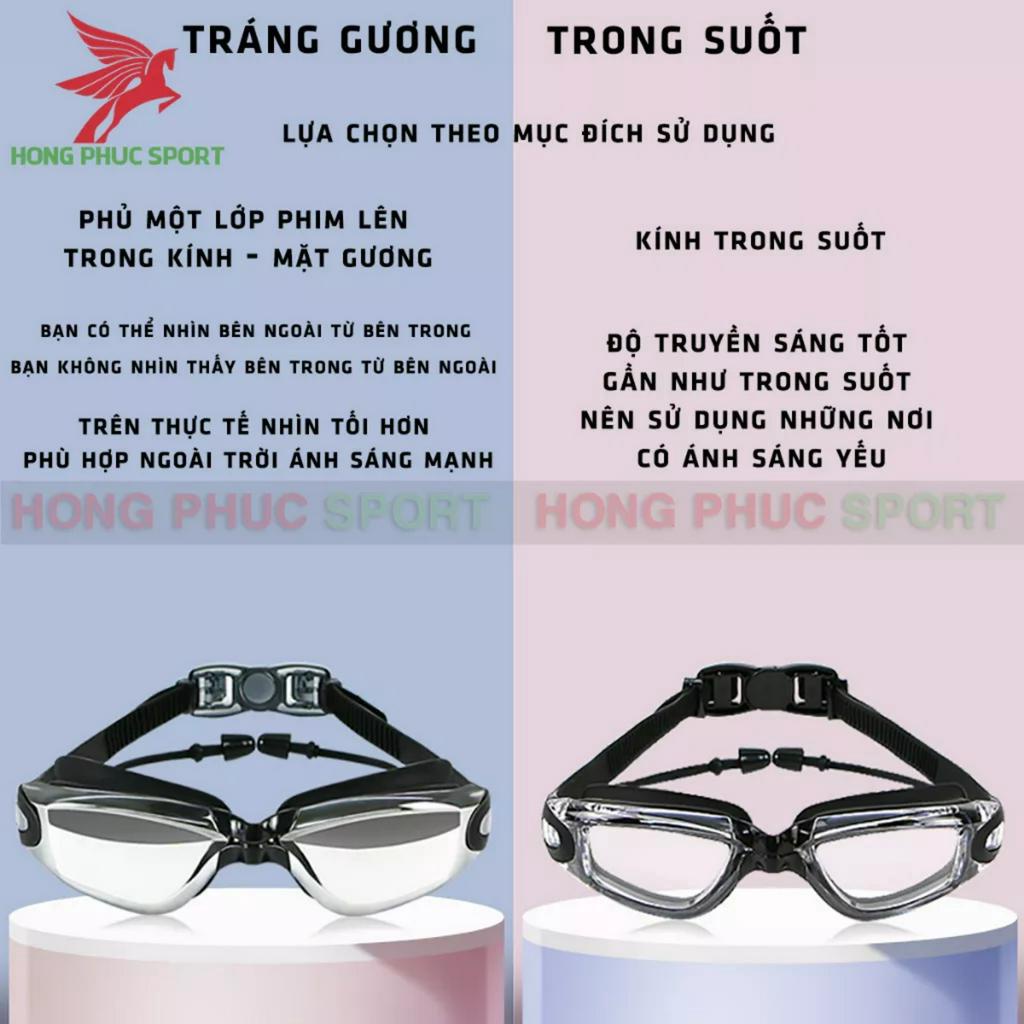 Kính bơi người lớn tráng gương HAIZID không thấm nước chống sương mù kèm bịt tai dành cho nam nữ hàng cao cấp loại 1