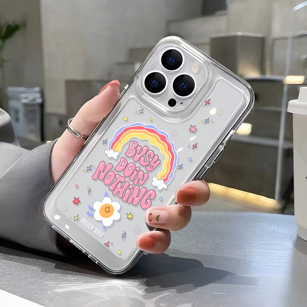 Ốp Lưng HọA TiếT Chữ MàU CầU VồNg Cho iphone 14 Plus 11 13promax 12 7Plus X XS Max