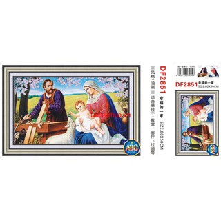 tranh đính đá cao cấp gia đình thánh gia kt 80x50cm