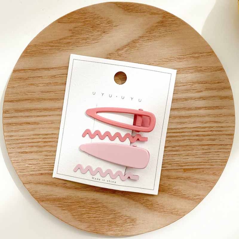 Set 4 kẹp tóc hình giọt nước và gợn sóng màu sắc kẹo ngọt tùy chọn đáng yêu dành cho bé