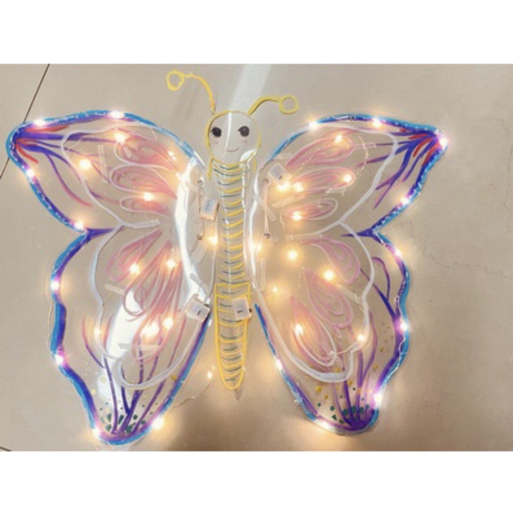Đồ chơi cánh bướm cánh tiên phát sáng tự tô màu cho bé, hóa trang, cosplay trung thu Halloween