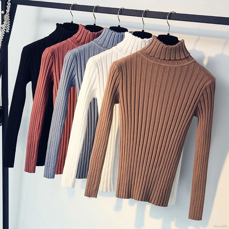Áo Sweater Dệt Kim Cổ Lọ Thời Trang Giữ Ấm Cho Phái Nữ