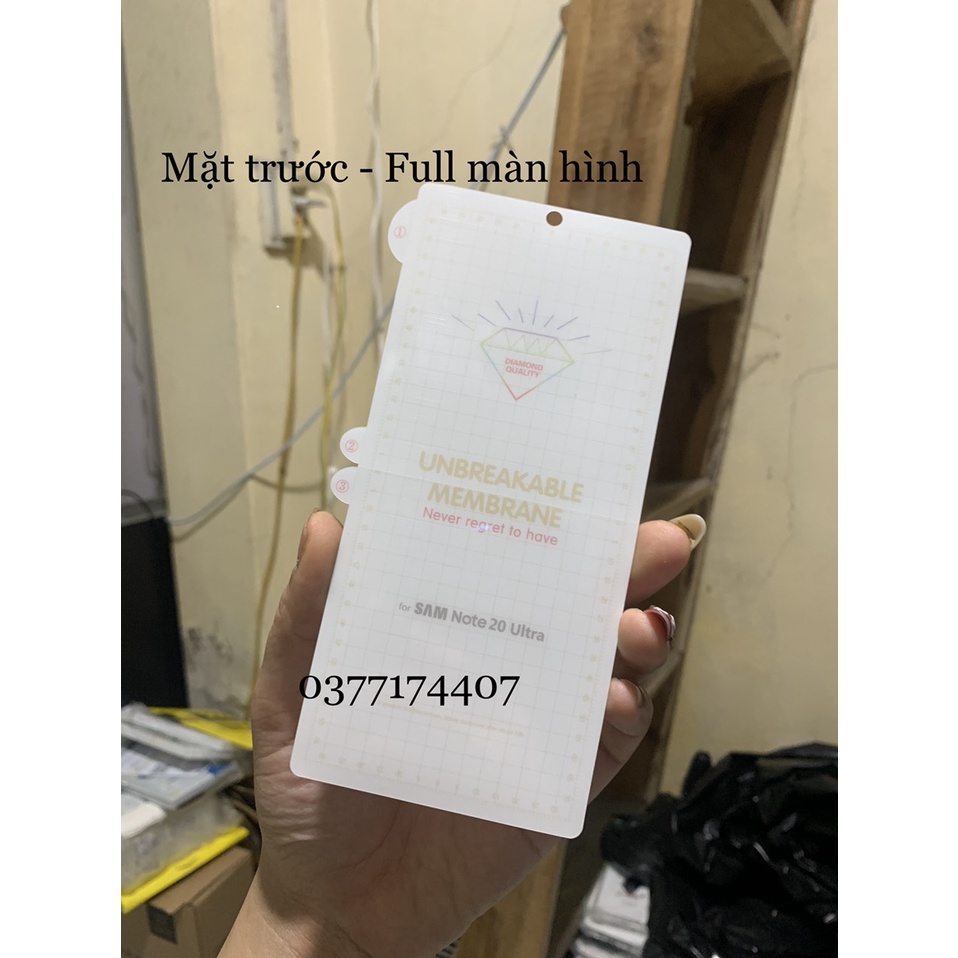 Miếng dán dẻo PPF mặt trước, sau cho Samsung S22, S22 Plus, S22 Ultra, S21, S20, note 20, Ultra, Note 10 Plus , S10 5G