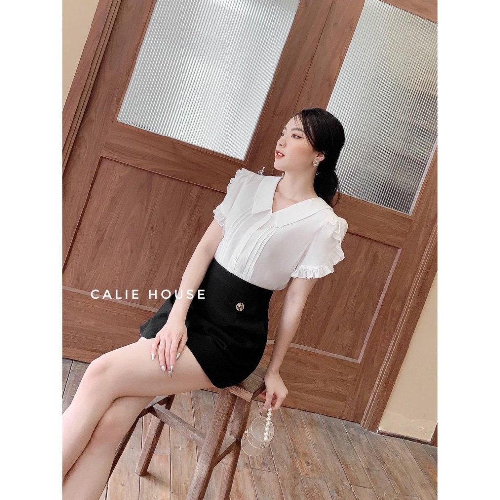 Quần giả váy chữ A phối cúc -Quần vạt lệch phối cúc, cạp cao phong cách ulzzang xiao chất đẹp