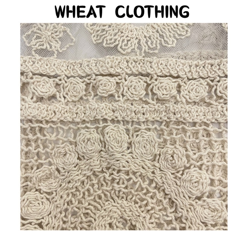 Brroa Áo Sát Nách Cotton Đan Móc Khoét Lỗ Phối Dây Buộc Quyến Rũ Thời Trang Mùa Hè Cho Nữ