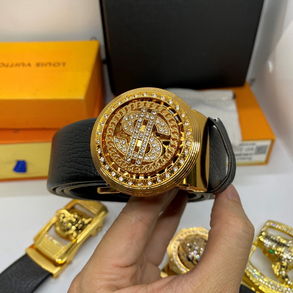 Thắt Lưng Nam Màu Đen Cao Cấp Mặt Xoay, Hot trend 2021