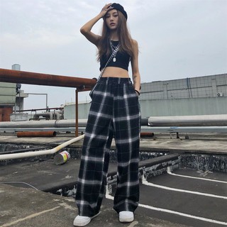 Quần ống rộng kẻ sọc mới