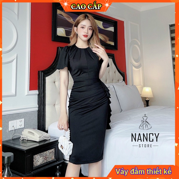Đầm body cao cấp cổ tròn dự tiệc ngắn tay màu trắng, đỏ, đen làm nổi bật vẻ đẹp của chị em chốn đông người | BigBuy360 - bigbuy360.vn