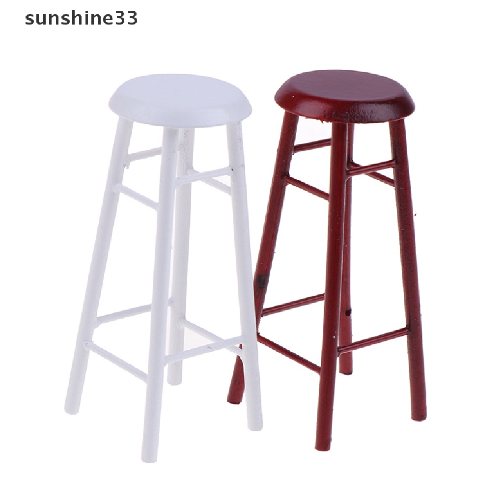 Mô Hình Ghế Đẩu Cao Cổ Bằng Gỗ Tỉ Lệ 1: 12 Trang Trí Nhà Búp Bê