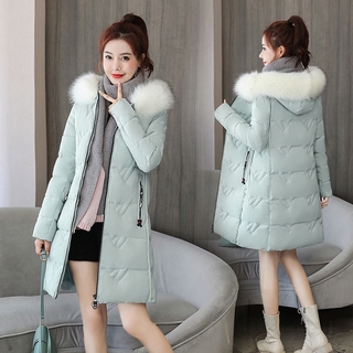 Áo Khoác Phao Phao Dày Dáng Dài Phối Cổ Lông Ấm Áp Thời Trang Cho Nữ 2020
