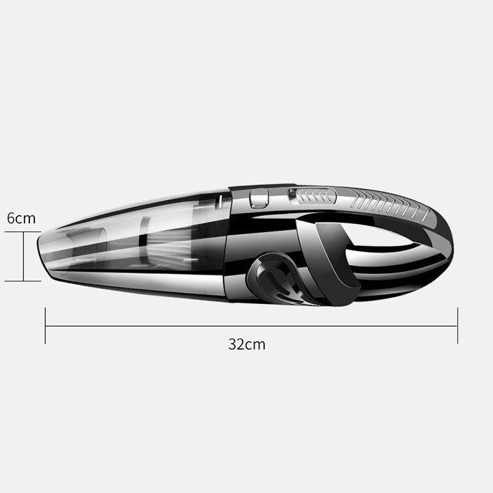 Máy hút bụi cầm tay mini không dây cao cấp R-6053, cáp sạc USB, màu đen