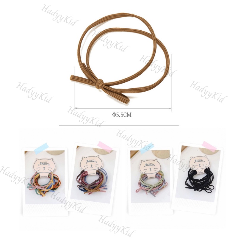 Chun buộc tóc sắc màu cho bé vỉ 6 thun cột tóc HadyyKids CH16 dễ thương phong cách Hàn Quốc